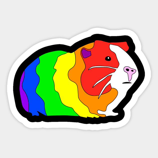 Rainbow Guinea Pig Sticker by DestructoKitty